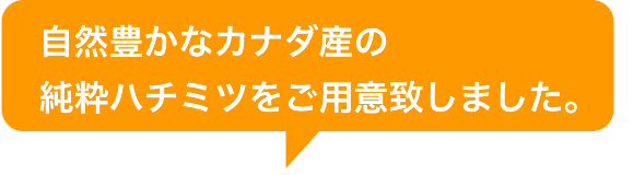 自然豊かなカナダ産の純粋ハチミツをご用意致しました。